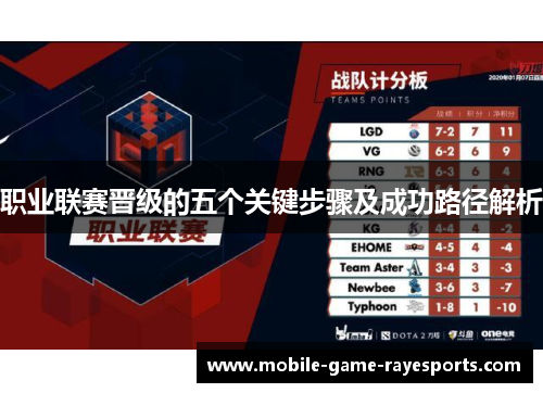 职业联赛晋级的五个关键步骤及成功路径解析