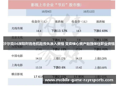 沙尔克04深陷财务危机险丧失准入资格 变卖核心资产勉强保住职业资格